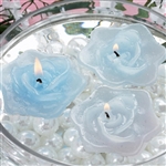 Floating Rose Candle 4 Pack - Blue