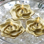 Floating Rose Candle 4 Pack - Gold