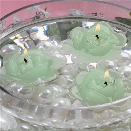 Floating Rose Candle 4 Pack - Green