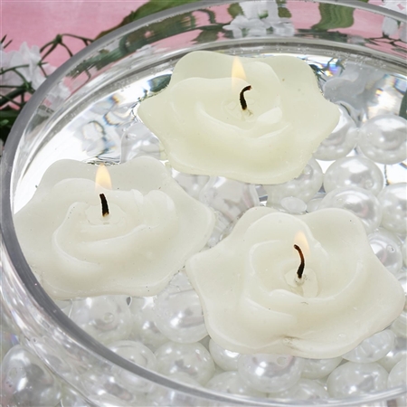 Floating Rose Candle 4 Pack - Ivory