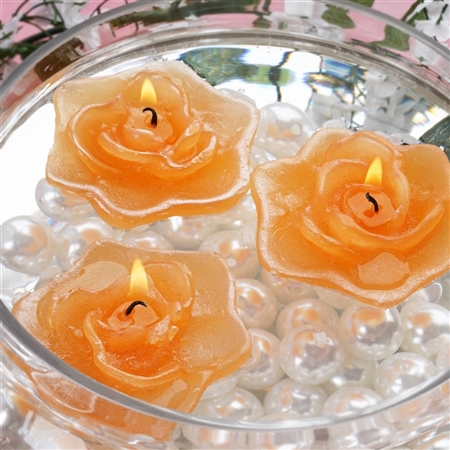 Floating Rose Candle 4 Pack - Tango