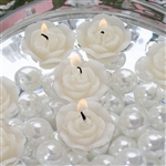 Mini Floating Rose Candle 12 Pack - Ivory