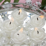 Mini Floating Rose Candle 12 Pack - White