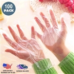 Clear Plastic Disposable Gloves, Powder Free Multipurpose Plastic Gloves, Food Service Gloves - Pack of 100