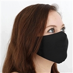 2 Ply Organic Cotton Washable Face Mask, Fabric Face Mask with Soft Ear Loops - Pack of 5 - Black