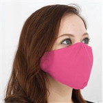 2 Ply Organic Cotton Washable Face Mask, Fabric Face Mask with Soft Ear Loops - Pack of 5 - Fushia