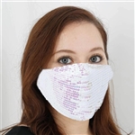 Sequined Cotton Fashion Face Mask, Washable Reusable Face Mask with Ear Loops - Pack of 5 - White