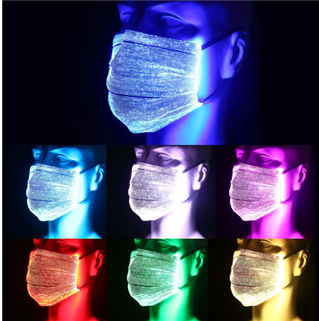 7 Colors Reusable LED Face Mask, USB Rechargeable Color Changing Face Mask With PM 2.5 Filter For Men & Women