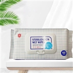 Sterilization Antibacterial Wipes, Disinfectant Sanitizer Wet Wipes - Pack of 60