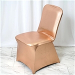 Lame Spandex Banquet Chair Cover Metallic Blush/Rose Gold - Bulk Chair Covers | RazaTrade