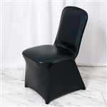 Lame Spandex Banquet Chair Cover Metallic Black - Bulk Chair Covers | RazaTrade