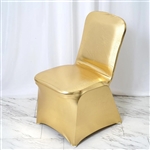 Lame Spandex Banquet Chair Cover Metallic Gold - Bulk Chair Covers | RazaTrade