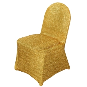 Wholesale Elegant Metallic Spandex Banquet Chair Cover (Gold) | RazaTrade