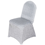 Wholesale Elegant Metallic Spandex Banquet Chair Cover (Silver) | RazaTrade