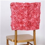16 x 14" Rose Quartz Grandiose Rosette Chivari Square Top Chair Caps for Wedding Party Decorations