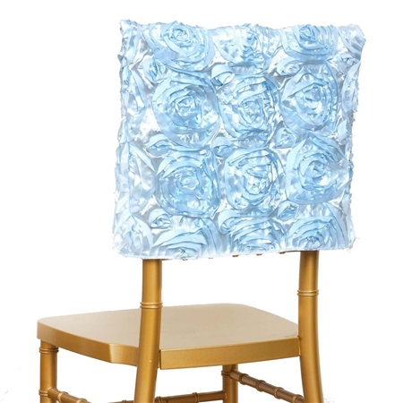 Grandiose Rosette Chair Caps (Square-Top) - Lt. Blue