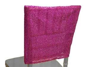 Duchess Sequin Chair Caps (Square-Top) - Fushia