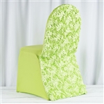 Satin Rosette Apple Green Stretch Banquet Spandex Chair