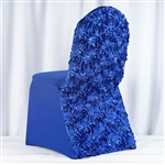 Satin Rosette Royal Blue Stretch Banquet Spandex Chair