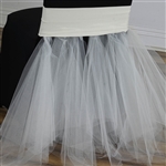 Ivory Bridal Wedding Party Spandex Tulle Tutu Chair Skirts