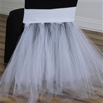 White Bridal Wedding Party Spandex Tulle Tutu Chair Skirts