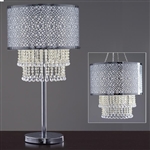 EVVIVA 27" Tall Wedding Diamond Pendant Crystal Lighting Chandelier Centerpiece with Chandelier Stand
