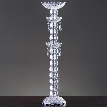 24" Tall Pillar Wedding Centerpiece Crystal Chandelier