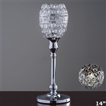 14" Tall Crystal Beaded Candle Holder Goblet Votive Tealight