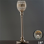 18" Tall Crystal Beaded Candle Holder Goblet Votive Tealight - Gold