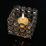 3.25" x 2.5" Illuminating Square Votive Tealight Crystal Candle Holder