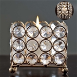 3.25" x 2.5" Illuminating Square Votive Tealight Crystal Candle Holder - Gold