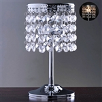 8" Elegant Metal Votive Tealight Crystal Candle Holder - Silver