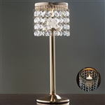 11.5" Stunning Metal Votive Tealight Crystal Candle Holder - Gold