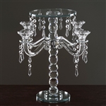 15" Gemcut Egyptian Handcrafted Glass Candle Holder with Crystal Chains - 1 PCS