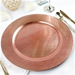 13" Blush/Rose Gold Round Acrylic Charger Plates - Set of 6