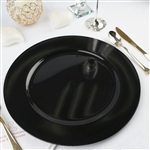 13" Black Round Acrylic Charger Plates - Set of 6