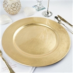 13" Gold Round Acrylic Charger Plates - Set of 6