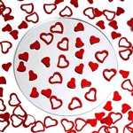 Metallic Foil Wedding-Party Heart Confetti - 300 PCS- Red