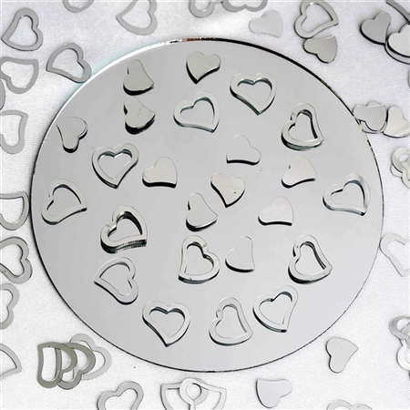 Metallic Foil Wedding-Party Heart Confetti - 300 PCS- Silver