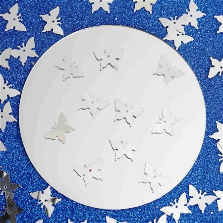 Metallic Foil Wedding-Party Butterfly Confetti - 300 PCS- Silver