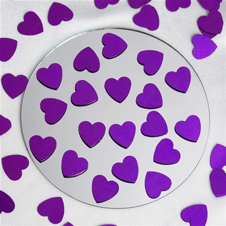 Dreamy Metallic Foil Wedding-Party Heart Confetti Sprinkles- 300 PCS-Purple