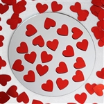Dreamy Metallic Foil Wedding-Party Heart Confetti Sprinkles- 300 PCS-Red