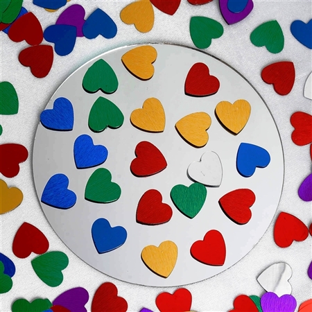 Dreamy Metallic Foil Wedding-Party Heart Confetti Sprinkles- 300 PCS-Assorted