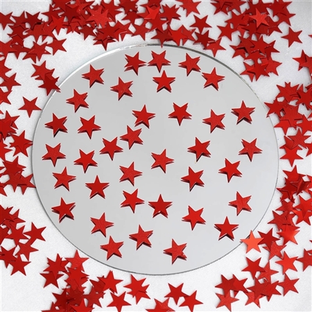 Twinkling Metallic Foil Wedding-Party Star Confetti Sprinkles-300 PCS-Red