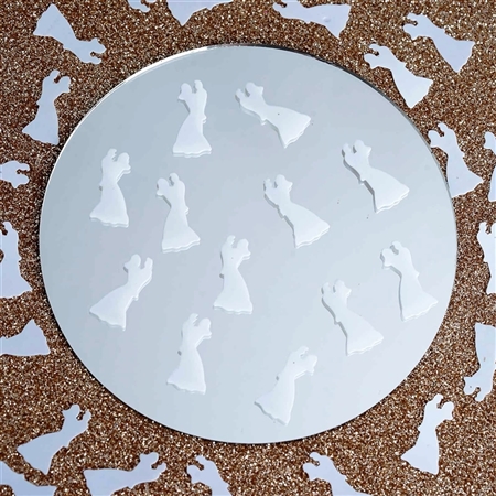 Metallic Foil Cute Dancing Couple Confetti Sprinkles-300PCS-White