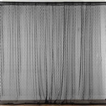 5ft x 10ft Fire Retardant Sheer Floral Lace Premium Curtain Panel Backdrops - Black - Set Of 2