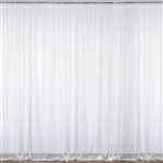 5ft x 10ft Fire Retardant Sheer Floral Lace Premium Curtain Panel Backdrops - White - Set Of 2