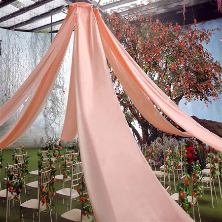 40ft Premium Blush Fire Retardant Sheer Voile Curtain Ceiling Panel Backdrop