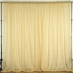 10ft x 10ft Fire Retardant Sheer Voil Premium Curtain Panel Backdrops - Champagne
