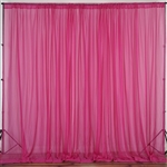10ft x 10ft Fire Retardant Sheer Voil Premium Curtain Panel Backdrops - Fushia